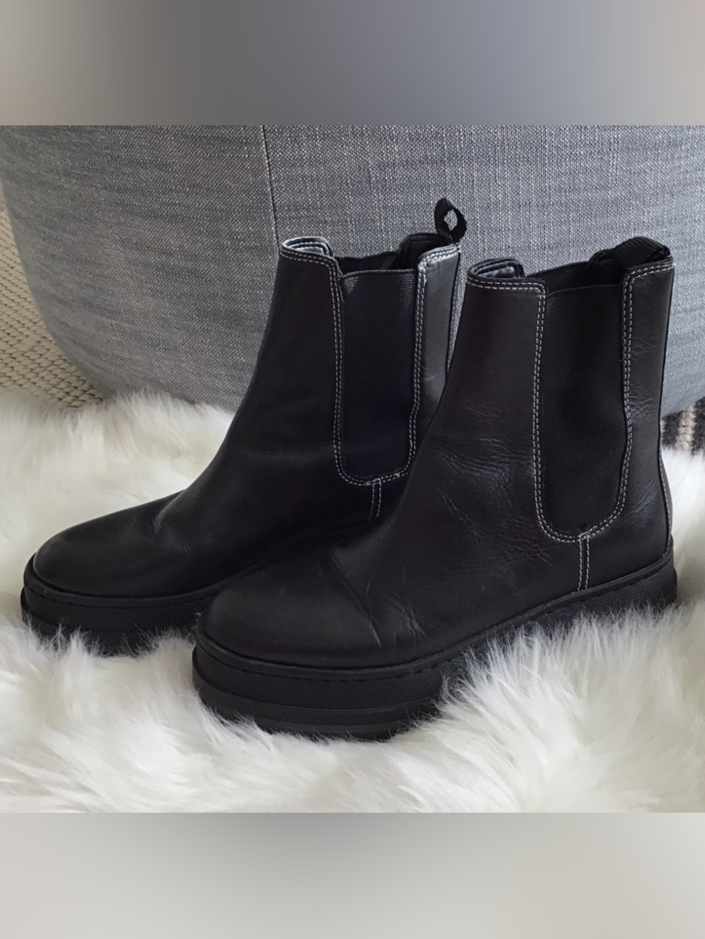 Marc Fisher Black Chelsea Platform Boots